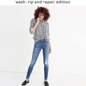 Madewell 9” high riser skinny distressed jeans
